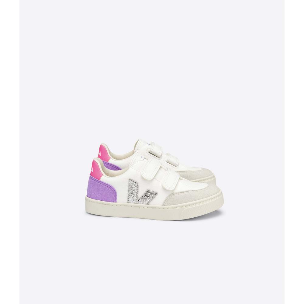 παπουτσια παιδικα Veja V-12 CHROMEFREE White/Purple | GR 749KOR